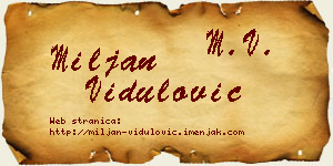 Miljan Vidulović vizit kartica
